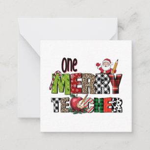 Teacher Gift One Merry Teacher Note Card