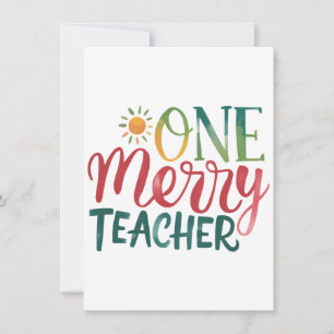 Teacher Gift   One Merry Teacher Note Card