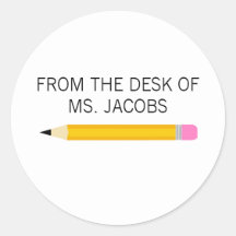 Teacher Gift Pencil From the Desk of 