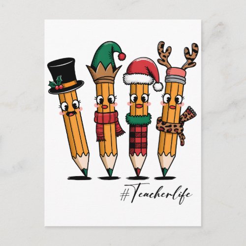 Teacher Gift | Pencil Teacher Life Announcement Postcard