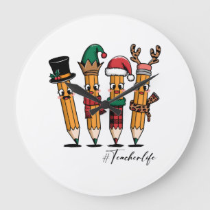 Teacher Gift Pencil Teacher Life Large Clock