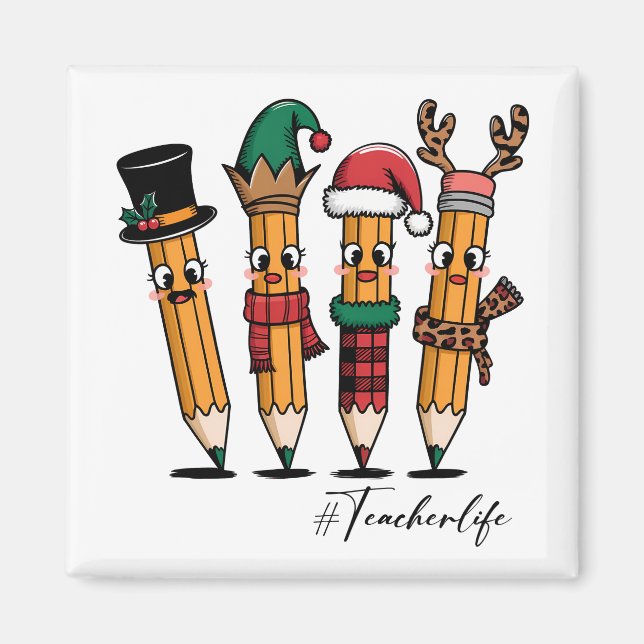 Teacher Gift | Pencil Teacher Life Magnet (Front)