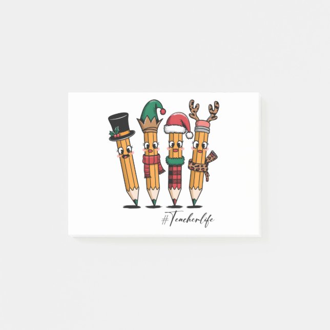 Teacher Gift | Pencil Teacher Life Post-it Notes (Front)