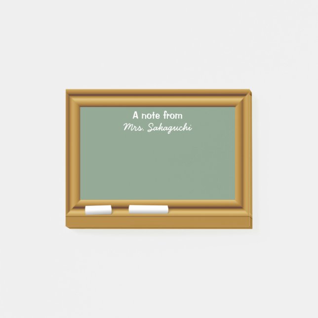 Teacher Gift Personalized A Note From Chalkboard (Front)