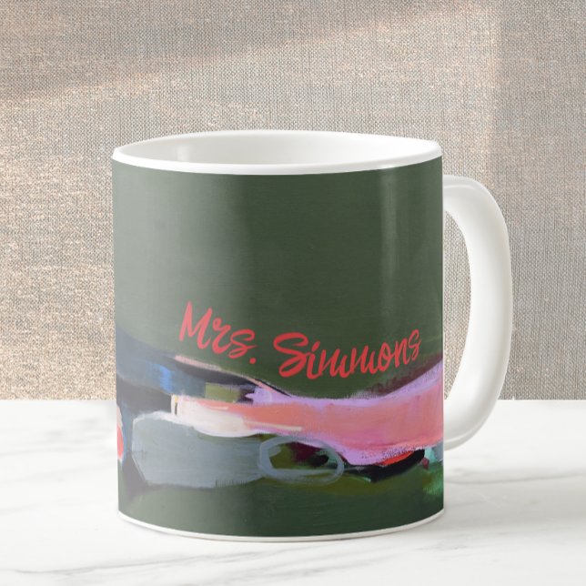 Teacher Gift Personalized Abstract Art Painting Coffee Mug (Creator Uploaded)