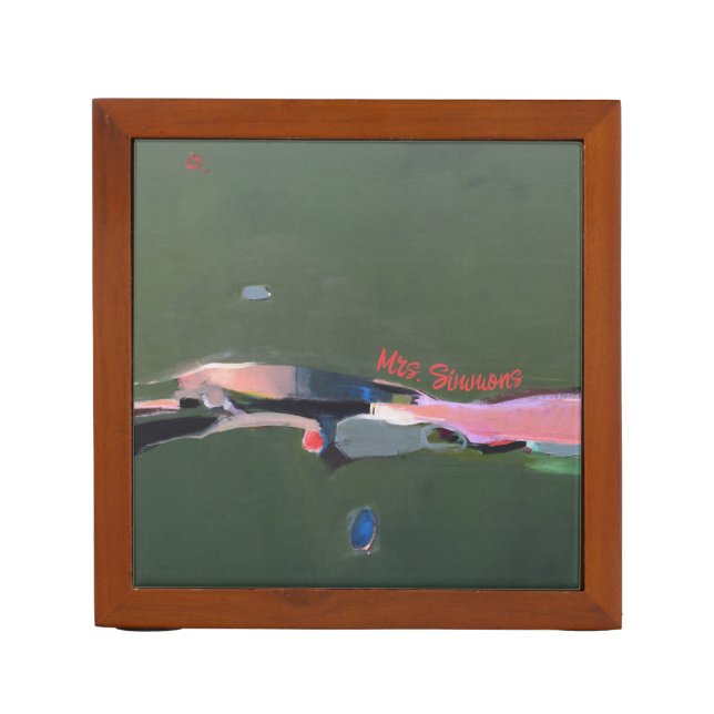 Teacher Gift Personalized Abstract Art Painting Desk Organizer (Front)