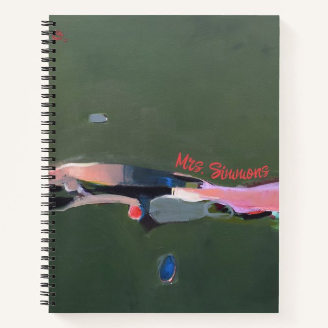 Teacher Gift Personalized Abstract Art Painting Notebook (Front)