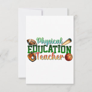 Teacher Gift Physical Education Teacher Thank You Card