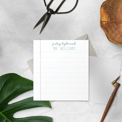 Teacher Gift Preppy Lined Paper Notepad