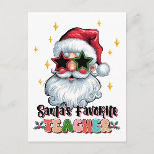 Teacher Gift   Santas Favorite Teacher Invitation Postcard
