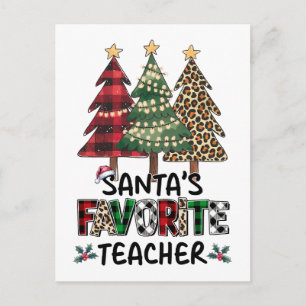 Teacher Gift   Santa's Favorite Teacher Invitation Postcard