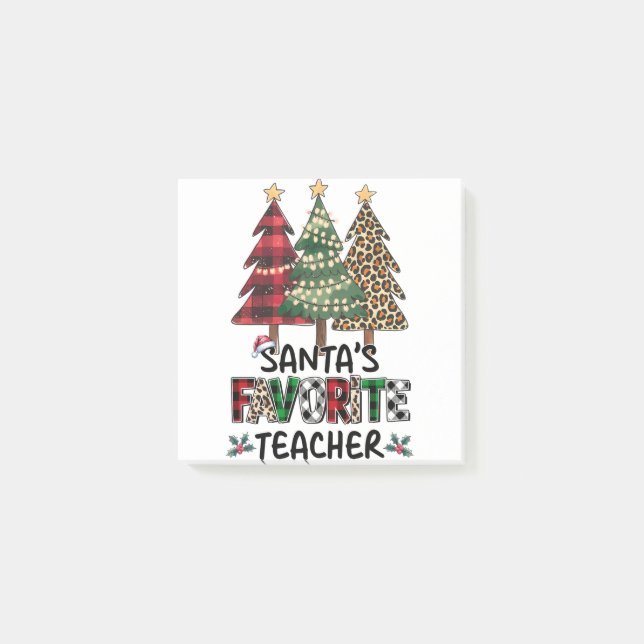 Teacher Gift | Santa's Favorite Teacher Post-it Notes (Front)