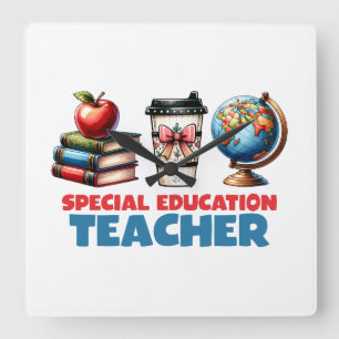Teacher Gift Special Education Teacher Square Wall Clock