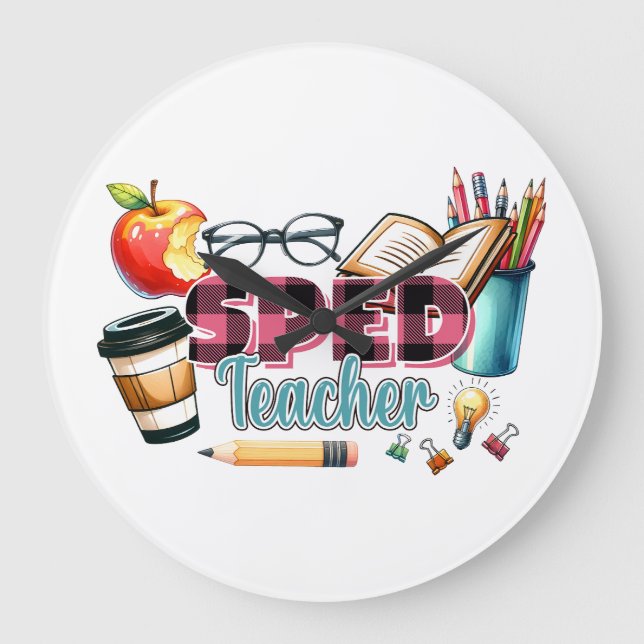 Teacher Gift | Sped Teacher Large Clock (Front)