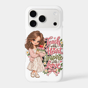 Teacher Gift Teach with Heart Inspire with Love iP iPhone 17 Pro Case