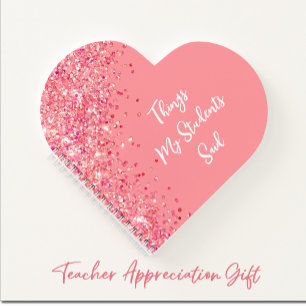 Teacher Gift Teacher Appreciation Gift Heart Notebook