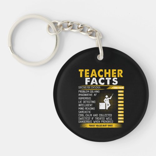 Teacher Gift  Teacher Facts Keychain