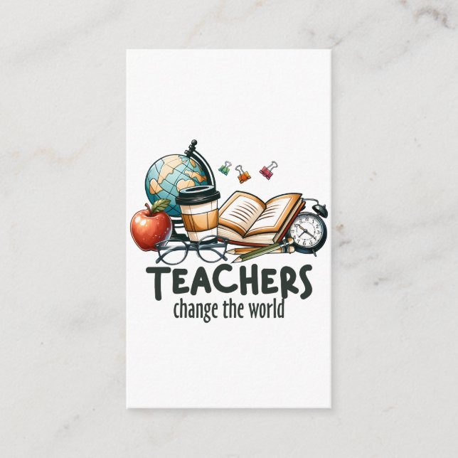 Teacher Gift | Teachers Change The World Enclosure Card (Front)