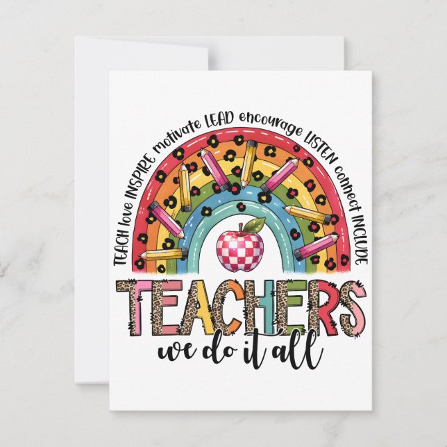 Teacher Gift | Teachers We Do It All Note Card (Front)
