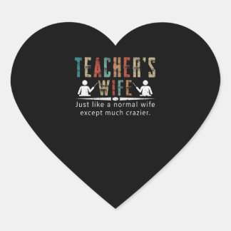 Teacher Gift | Teacher's Wife Heart Sticker