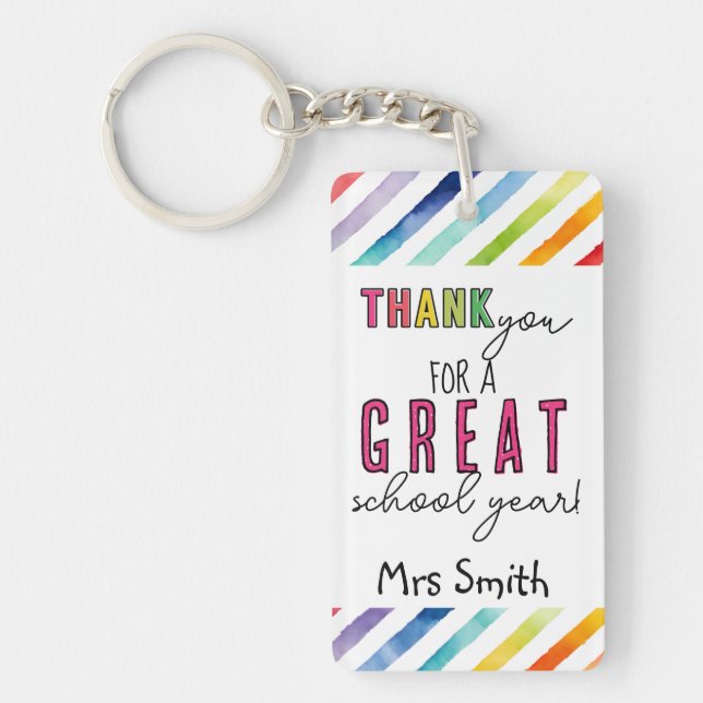 Teacher gift thank you for a great school year keychain (Front)