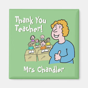 Teacher Gift. Thank You to a White Female Teacher Magnet