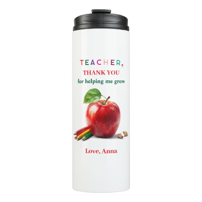 Teacher Gift – Thermal Tumbler Thank You Message (Front)