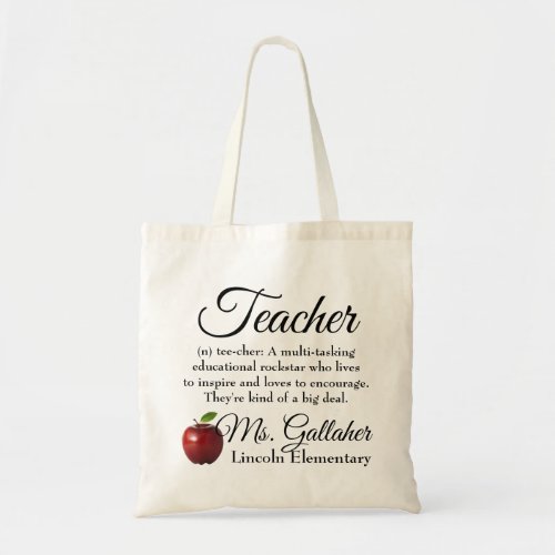 Teacher gift tote