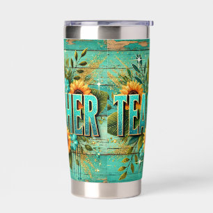 Teacher Gift Tumbler – Floral Rustic Design