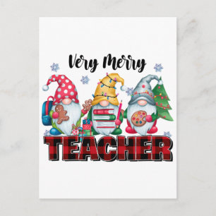 Teacher Gift Very Merry Teacher Invitation Postcard