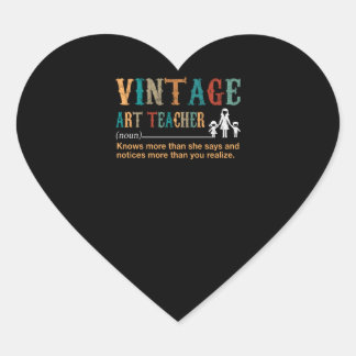 Teacher Gift | Vintage Art Teacher Heart Sticker