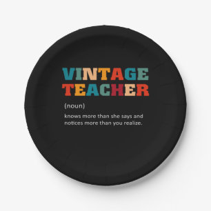 Teacher Gift Vintage Teacher Paper Plates