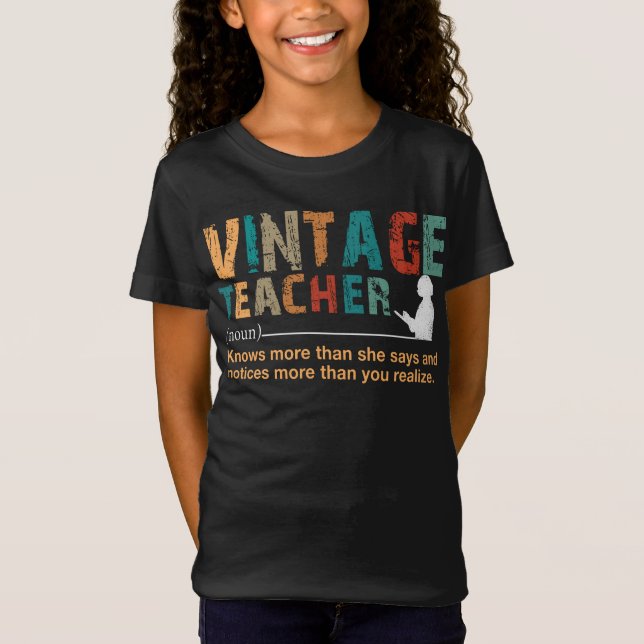 Teacher Gift | Vintage Teacher T-Shirt (Front)