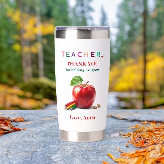 Teacher Gift – Water Bottle with Thank You Message Insulated Tumbler (Outdoor (Rotated))
