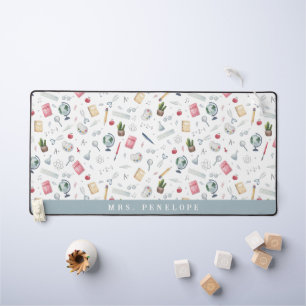 Teacher Gift   Watercolor Pattern Personalized Desk Mat
