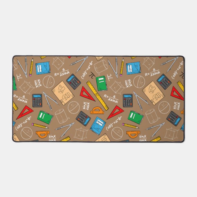 Teacher Gift Watercolor School math  Desk Mat (Front)