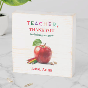 Teacher Gift - Wood Box Sign Thank You Message