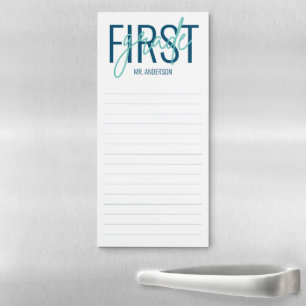 Teacher Gifts First Grade Any Grade Modern Script Magnetic Notepad
