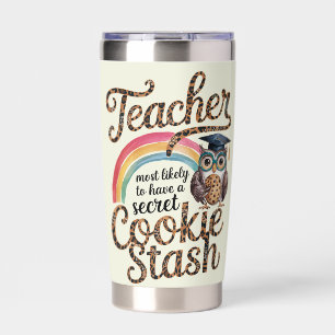 Teacher Gifts Funny Most Likely To Sayings Quotes Insulated Tumbler