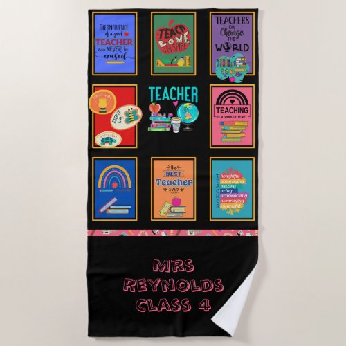 Teacher Gifts Quotes Funny Appreciation Retirement Beach Towel