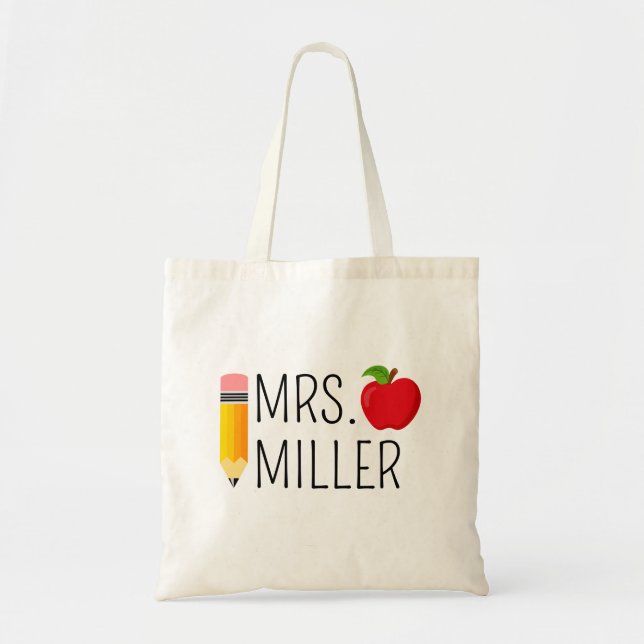Teacher Gifts, Teacher Tote Bag, Personalized Teac Bag (Front)