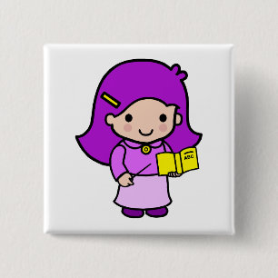Teacher Girl Pinback Button