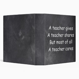 Teacher Gives Shares Cares Chalkboard Gift Idea 3 Ring Binder