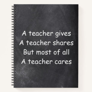 Teacher Gives Shares Cares Chalkboard Gift Idea Notebook