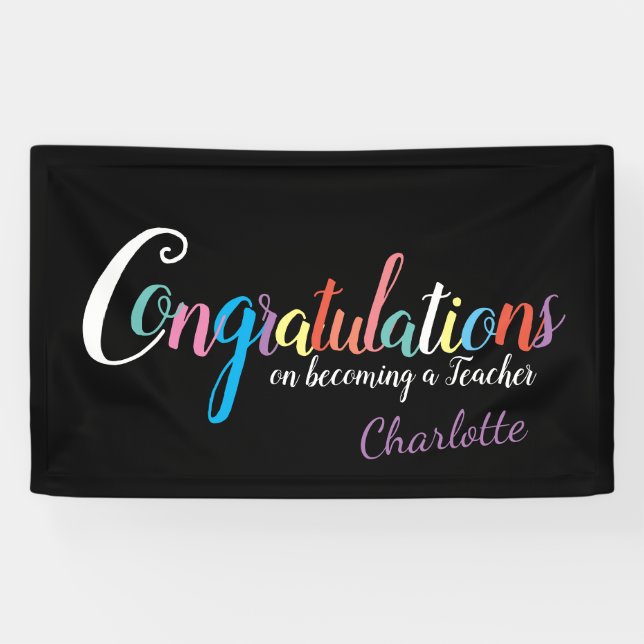Teacher graduation congratulations banner (Horizontal)