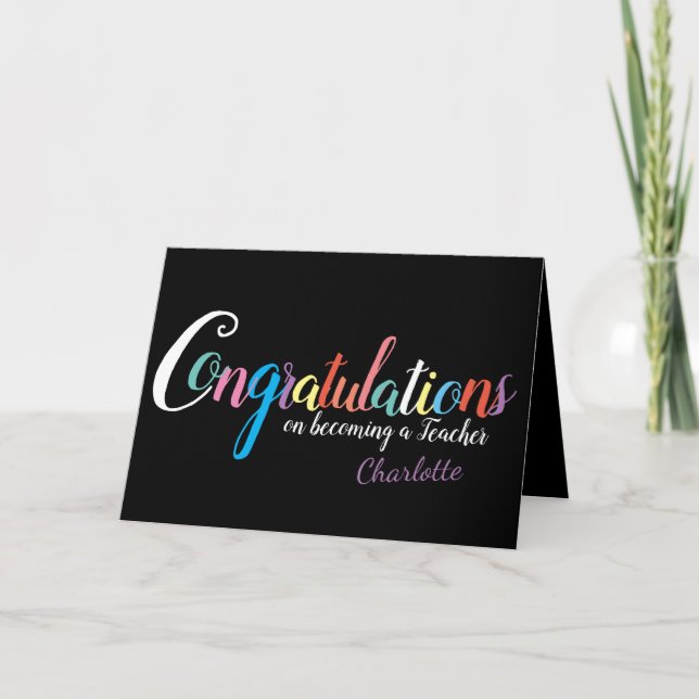 Teacher graduation congratulations card (Front)