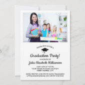 Teacher Graduation Hats Off Grad Photo Party Invitation (Back)