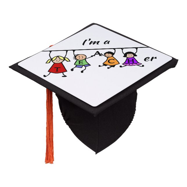 Teacher Graduation Inspirational Quote Cap Topper (Angled)