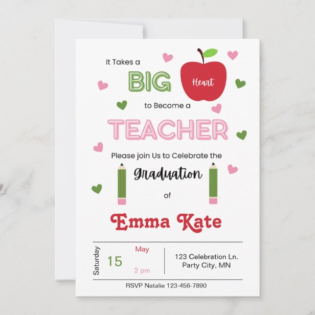 Teacher Graduation Invitation (Front)