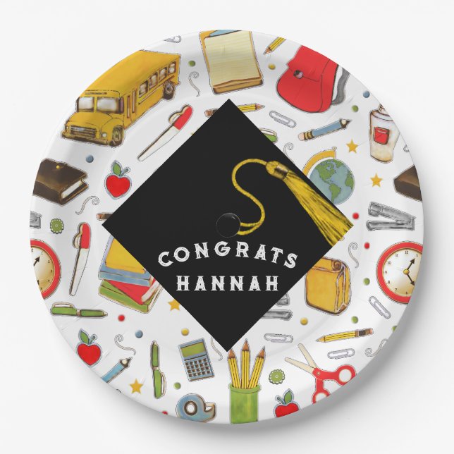 Teacher Graduation Party Paper Plates (Front)